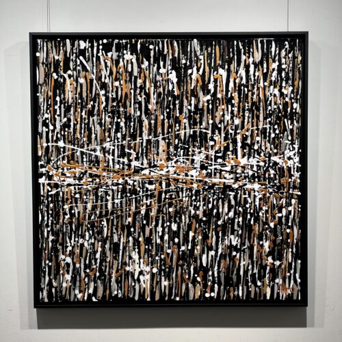 Aro Le grand frisson painting hanging framed on the gallery wall