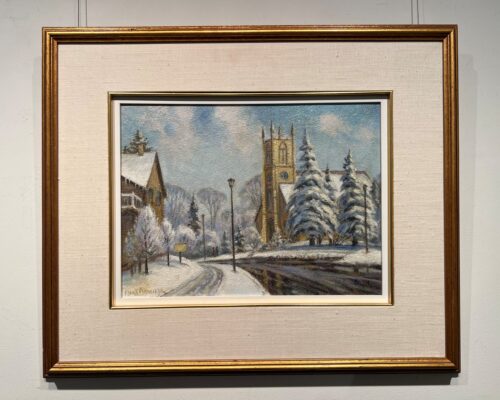 St Johns Church Wilson St Ancaster by Frank Panabaker shown in a gold gallery frame with a linen mat