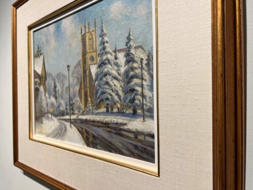 Side angle view of the frame on St Johns Church Wilson St Ancaster by Frank Panabaker