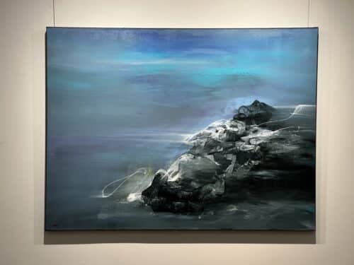 From Ancient Beginnings by Patricia Gagic hanging in the gallery at Creations Art Gallery, Ancaster