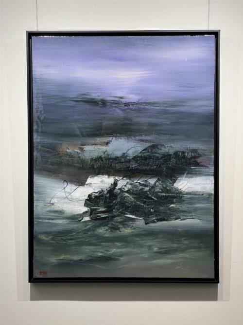 Sincerely 1 by Patricia Gagic hanging in the gallery at Creations Art Gallery, Ancaster