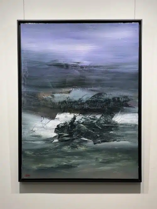 Sincerely 1 by Patricia Gagic hanging in the gallery at Creations Art Gallery, Ancaster