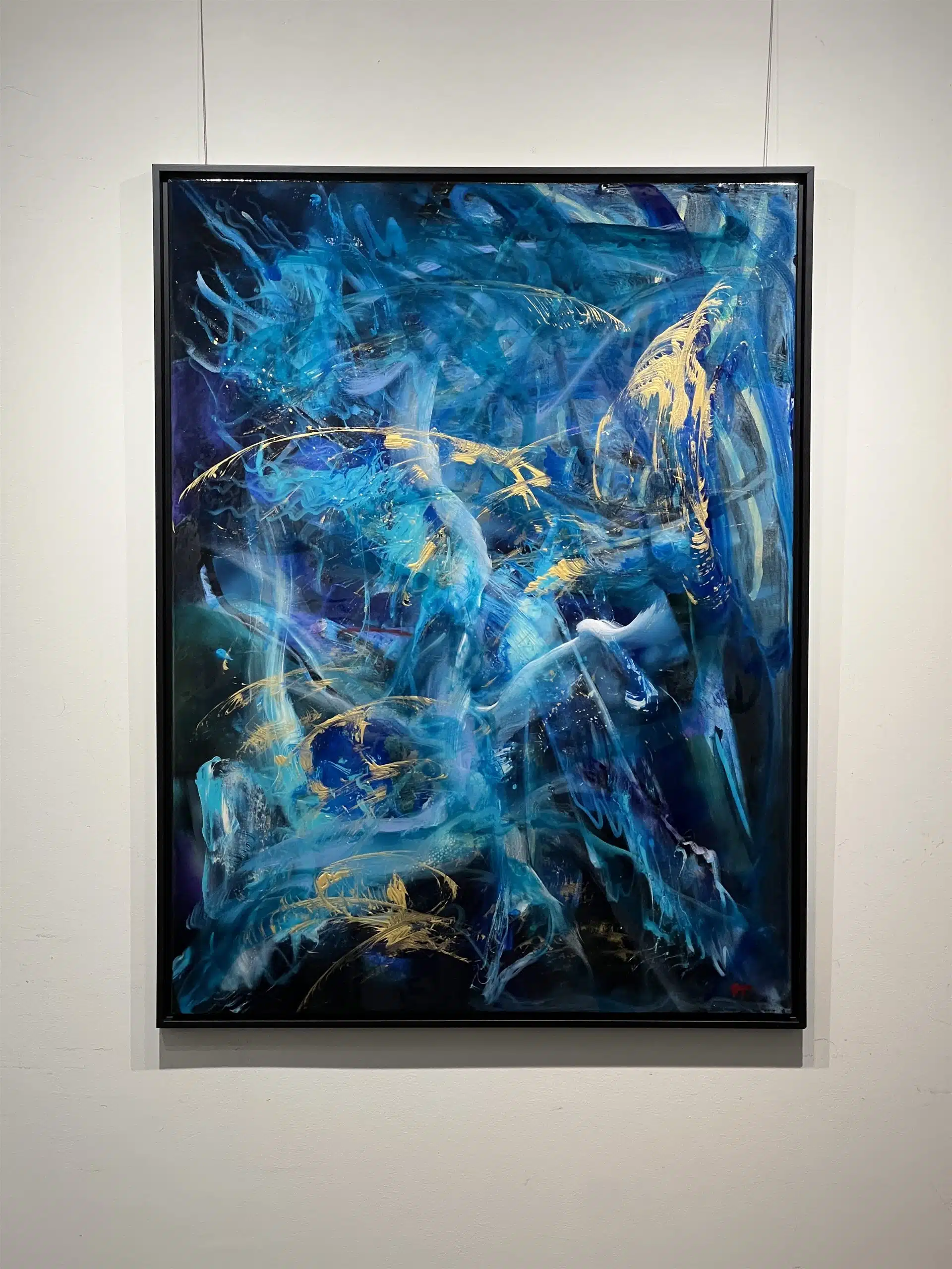 Sincerely 12 by Patricia Gagic hanging in the gallery at Creations Art Gallery, Ancaster